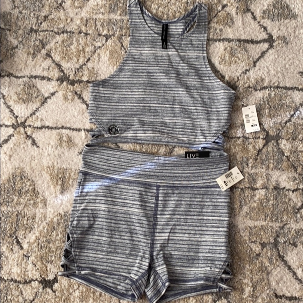 Shorts and sports bra